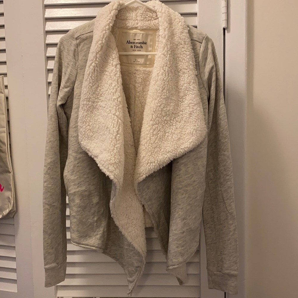 Abercrombie And Fitch Sherpa Open Cardigan - image 1